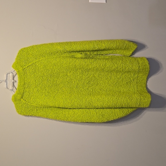 NWT FREE PEOPLE Teddy Tender Shoots Sweater Tunic In Lime Sz M Oversized - Picture 5 of 10